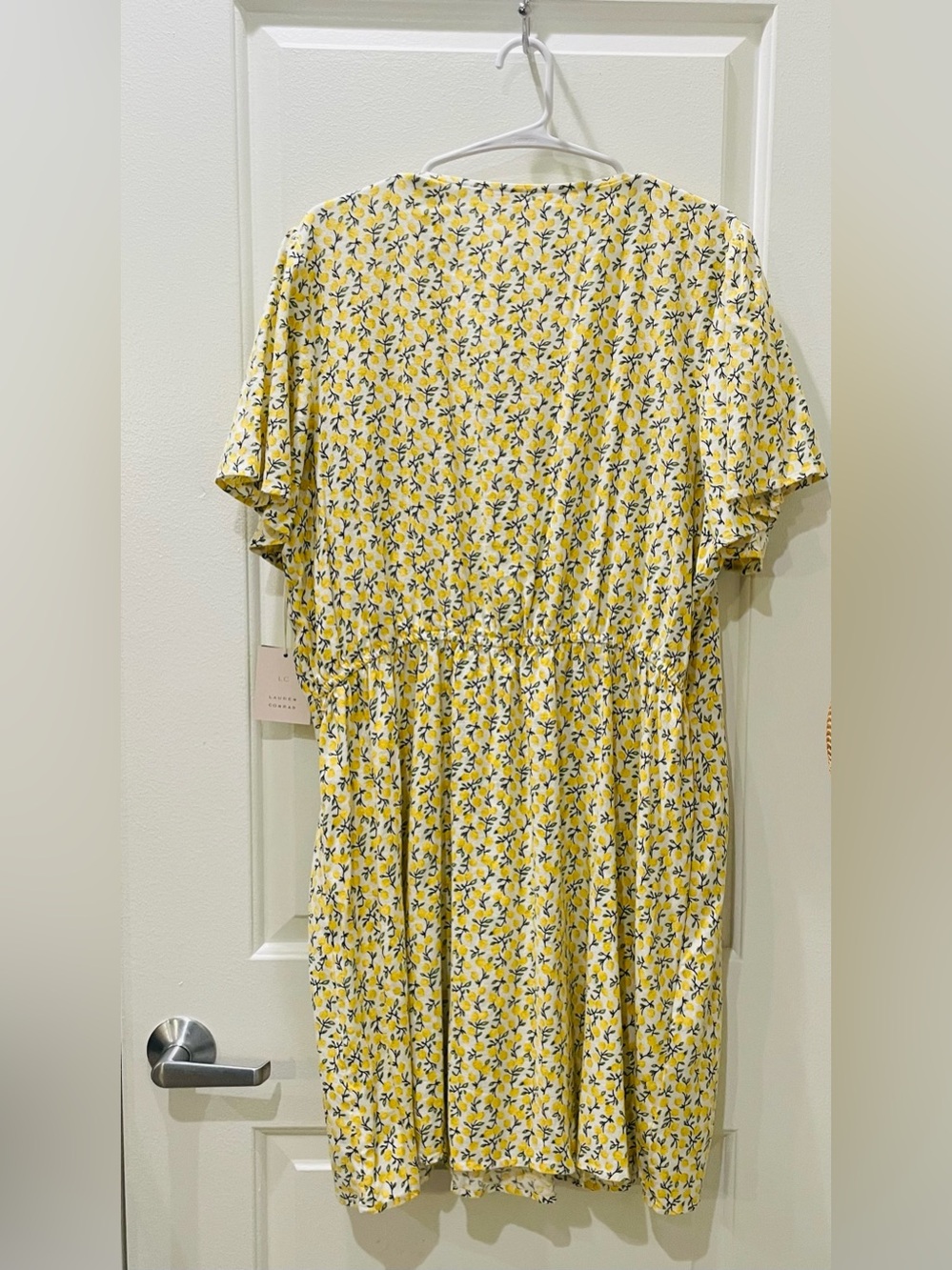 NEW…Lc Lauren Conrad Lemon Floral Button Wrap Dress - Picture 5 of 6